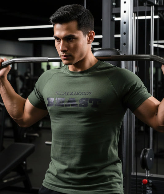 Today's Mood? Beast - Olive Green Tee - Sale