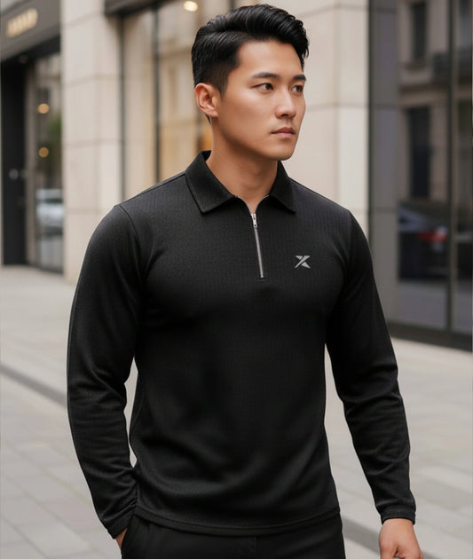 Old Money Oversized Knitted Sweater: Knight Black