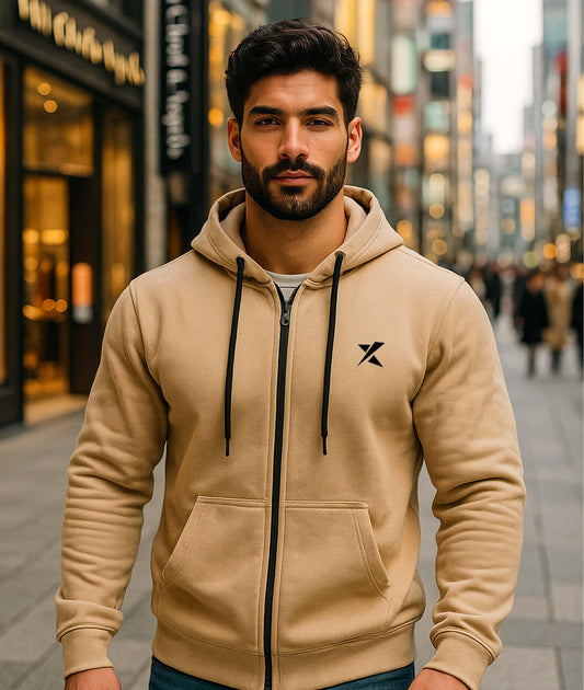 Arc Oversized GymX Hoodie: Beige