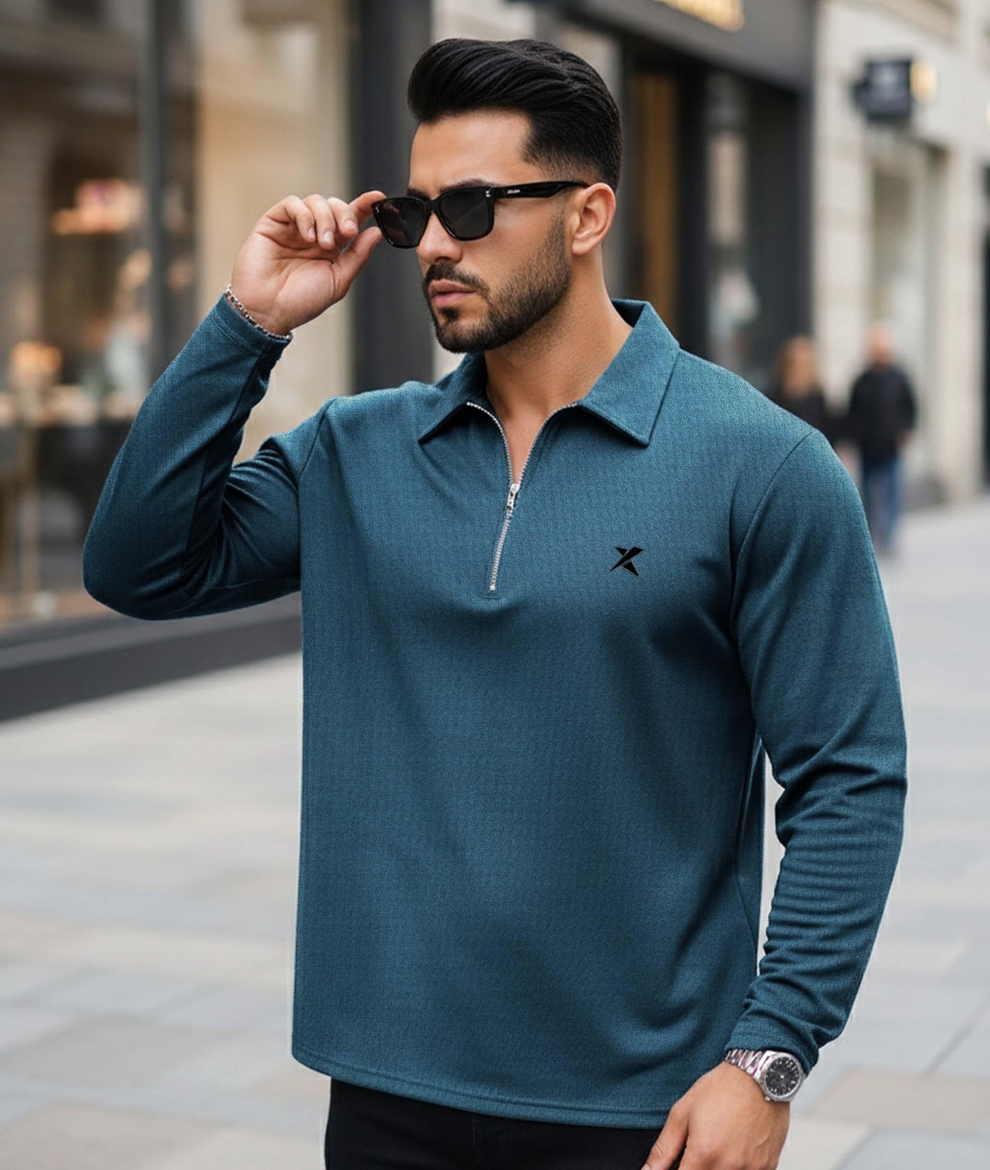 Old Money Oversized Knitted Sweater: Italy Blue