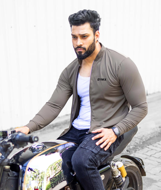 Bomber Jacket: Tan Brown