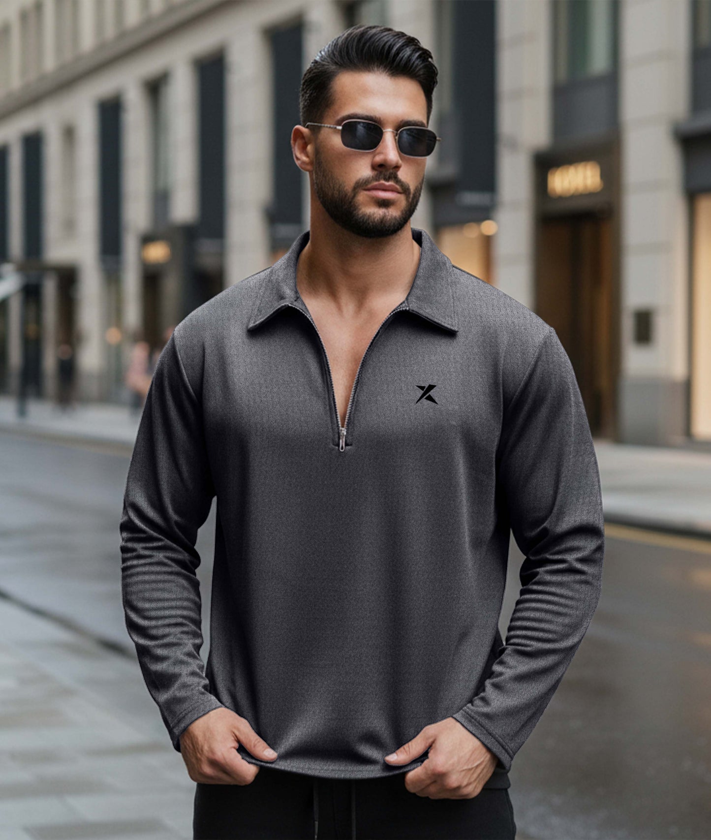 Old Money Oversized Knitted Sweater: Grey