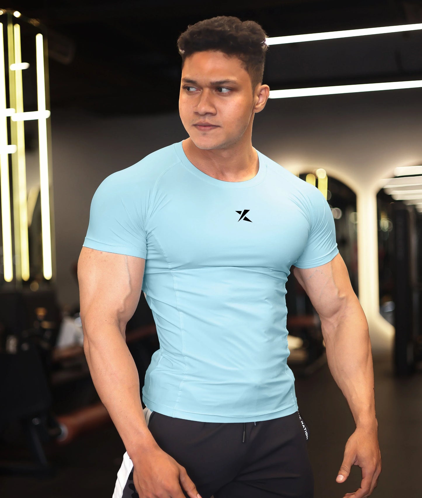 Armour Compression Tees: Ice Blue (Nylon)