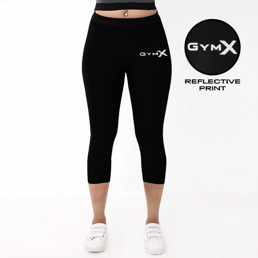 GymX Black 3/4th Leggings - Sale