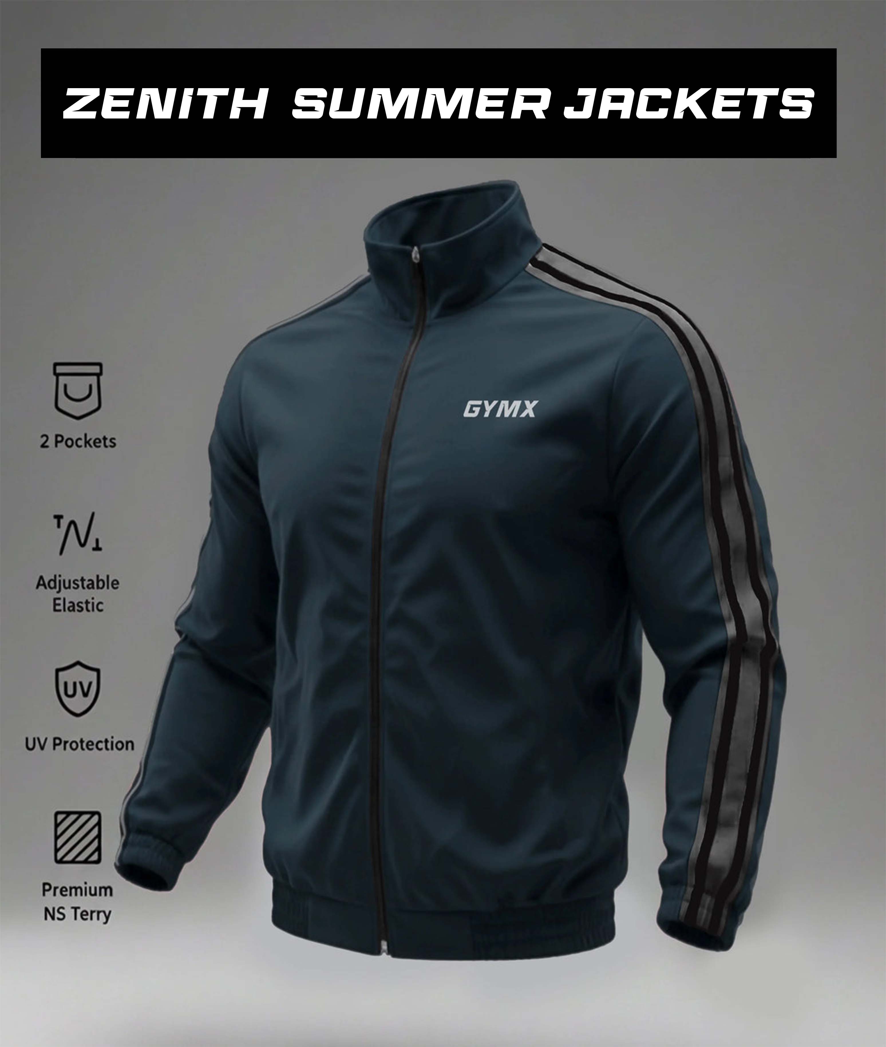 Zenith Oversized Summer Jacket: Airforce – GymX