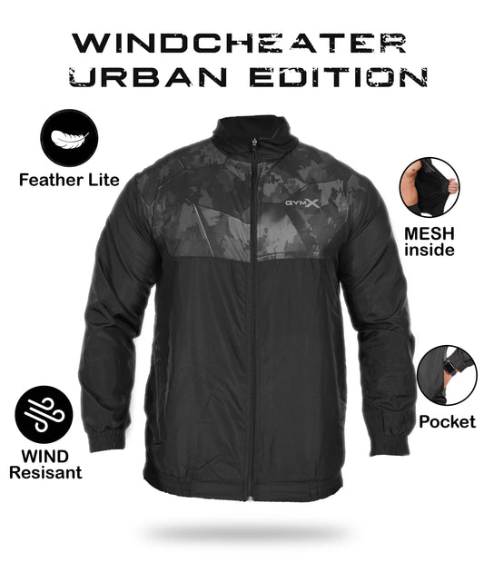 Urban Camo GymX Windcheater: Black Camo - GymX