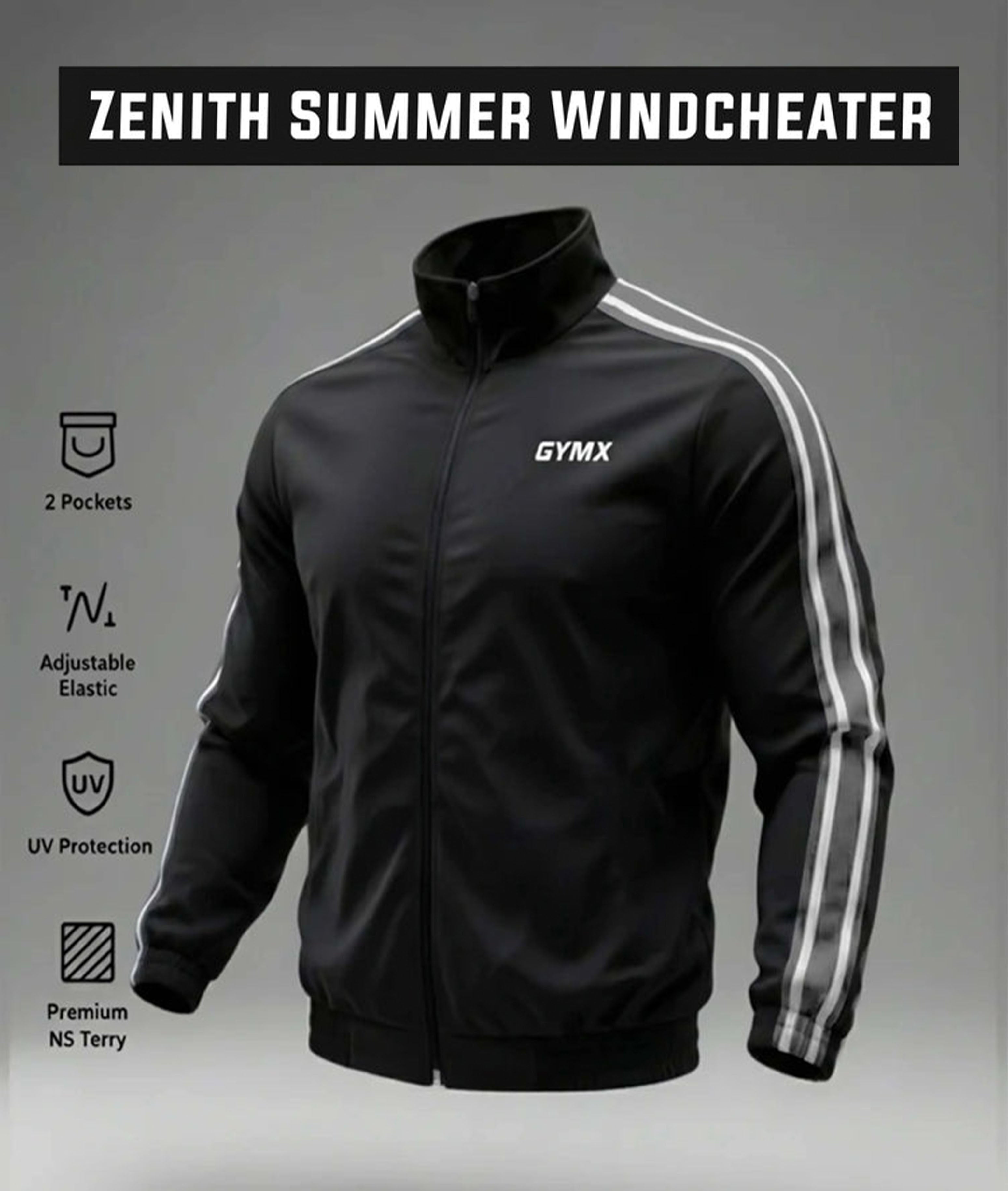 Zenith Oversized Summer Jacket: Jet Black – GymX