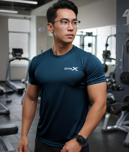 Dotted GymX Tee: Blue - Sale