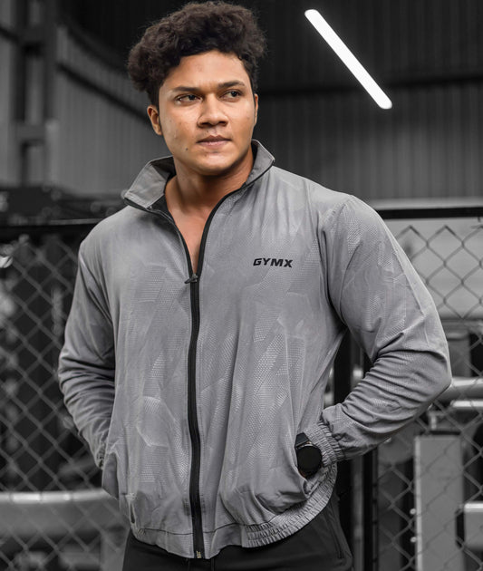 Berlin Camo Windcheater: Grey - GymX