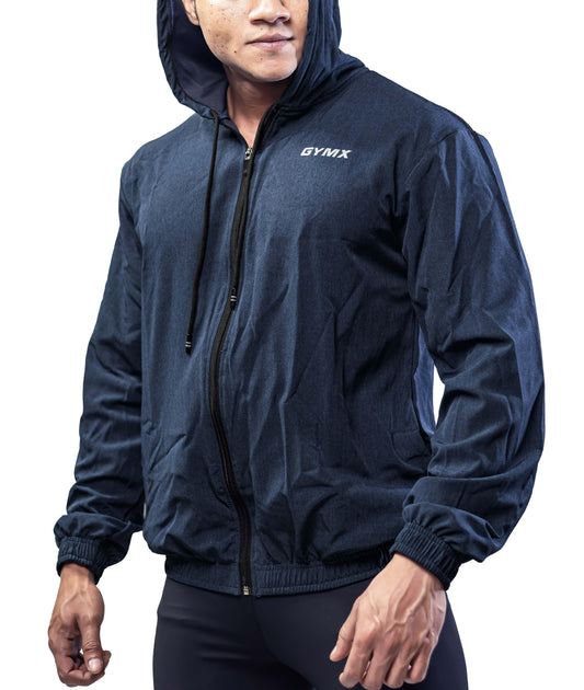 Deep Blue GymX Breeze Summer Windcheater Hoodie- Sale