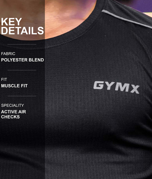 Active Air Checks GymX Tee: Elite Black - GymX