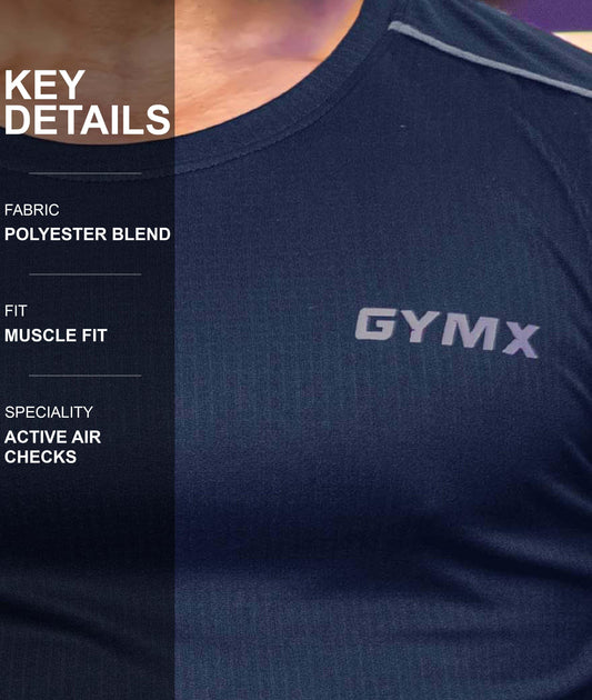 Active Air Checks GymX Tee: Elite Blue - GymX