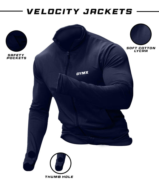 Velocity GymX Thumbhole Jackets: Striking Blue - GymX