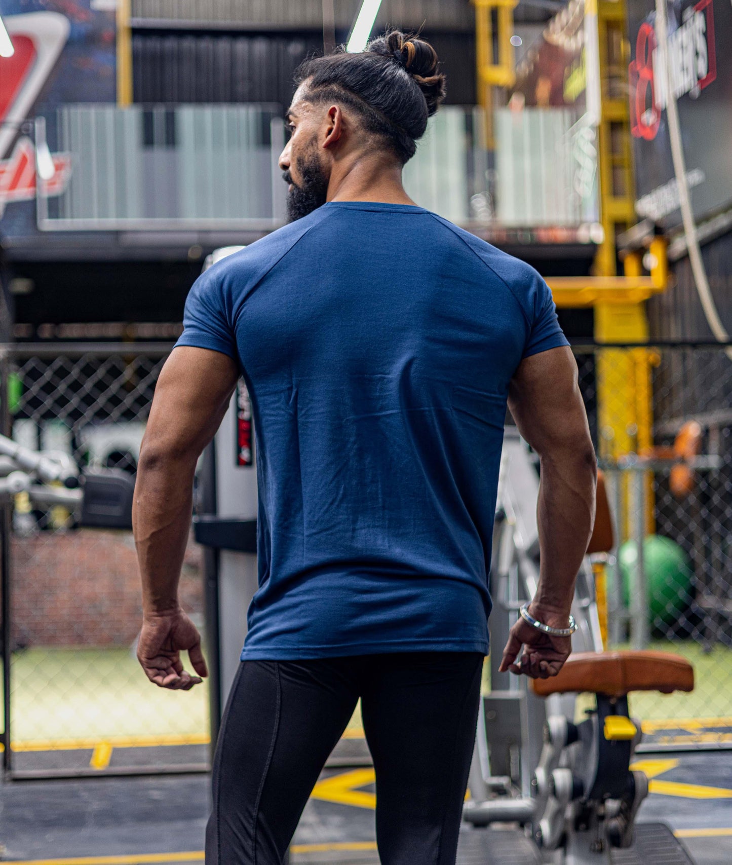 Pure Cotton GymX Tee: Denim Blue - Sale