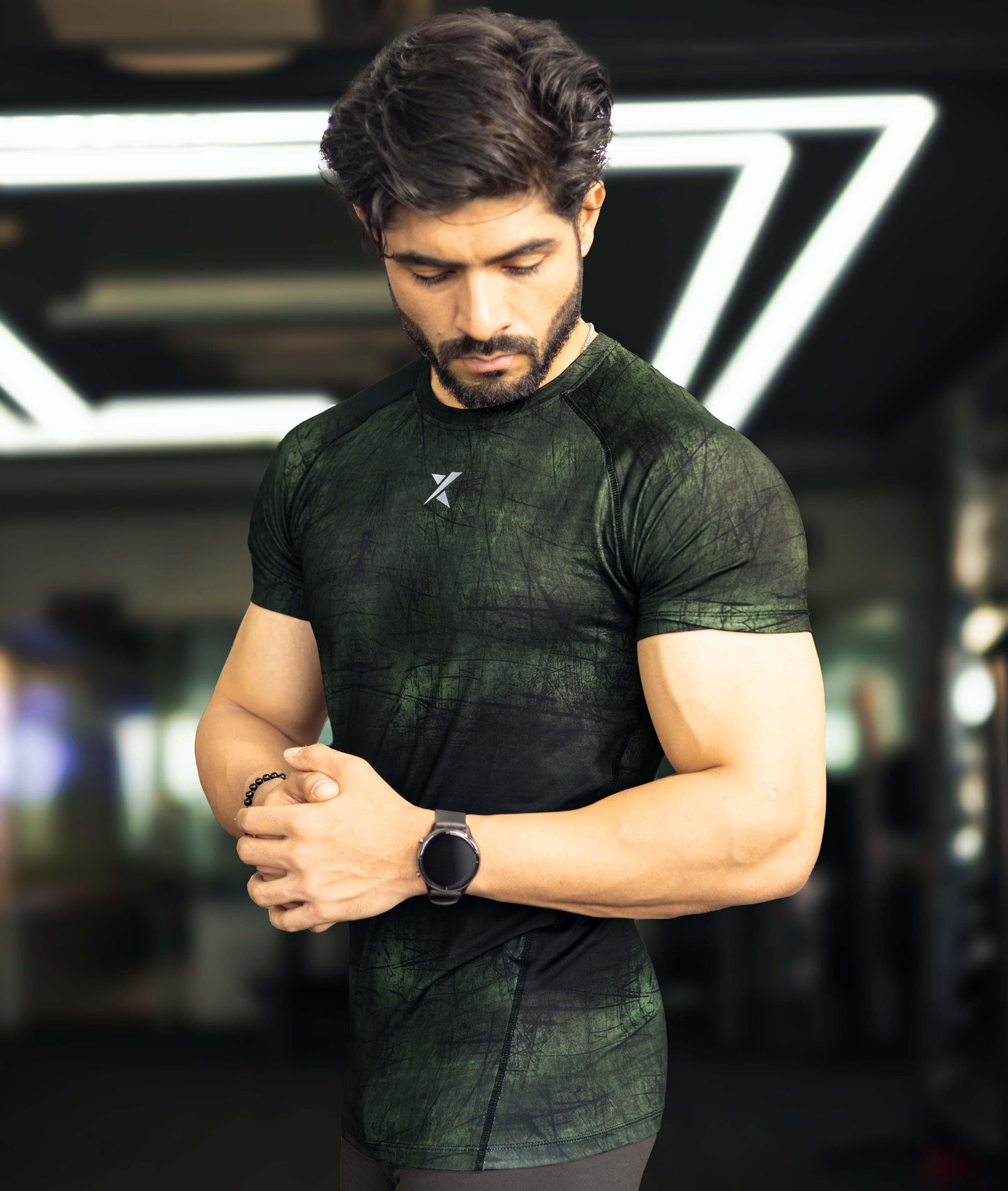 Elitex GymX Compression Tee: Forest Green