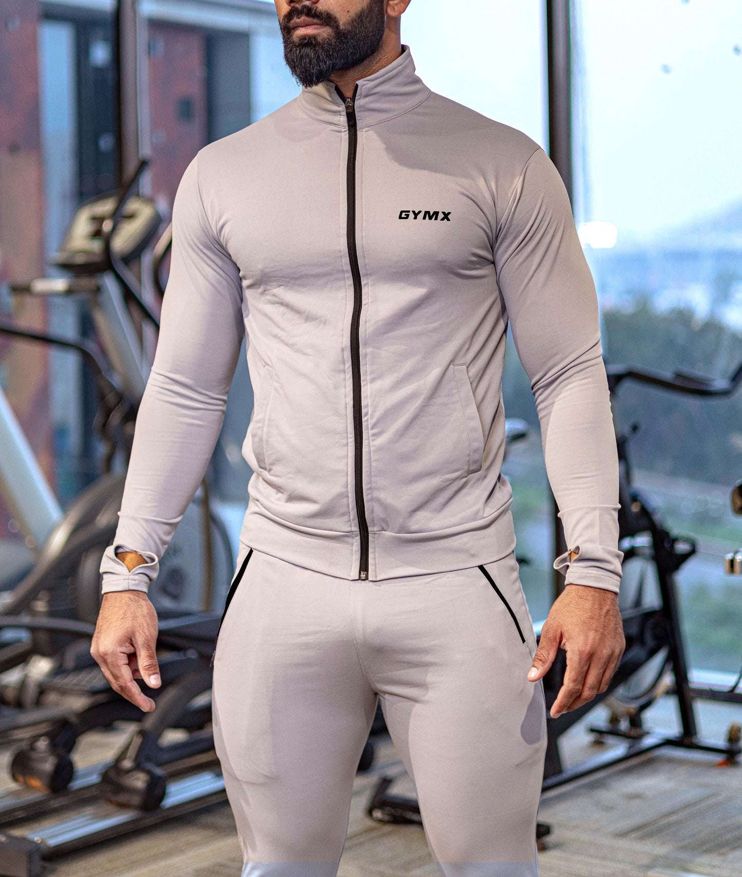 Velocity GymX Thumbhole Jackets: Striking Grey - GymX