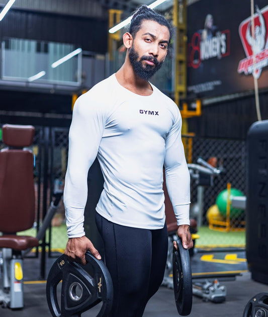 Compression GymX Full SleeveTee: Perfect White - Sale - GymX