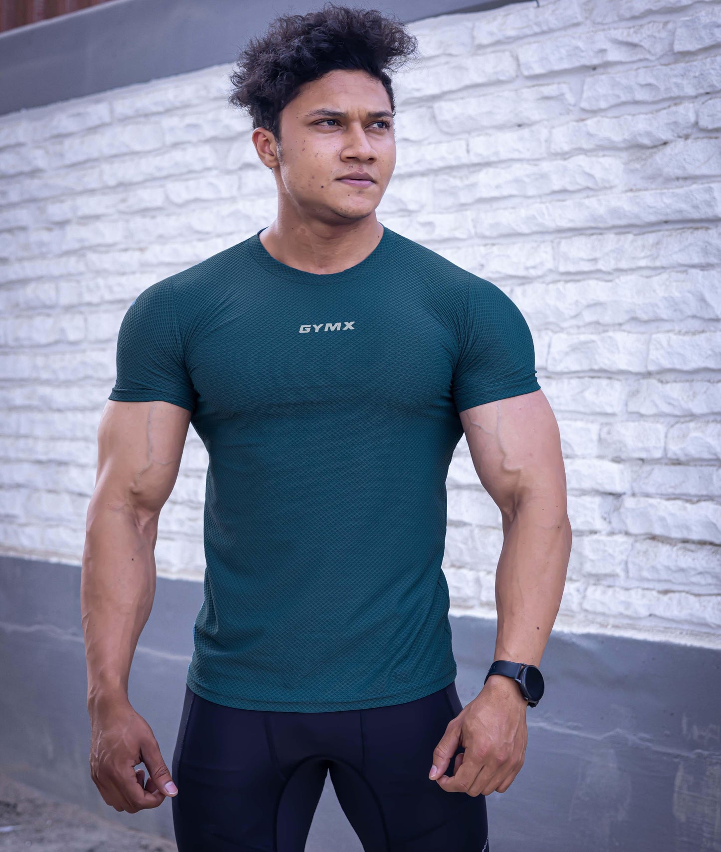 Diamond Cut GymX Tee: Aqua Blue - GymX