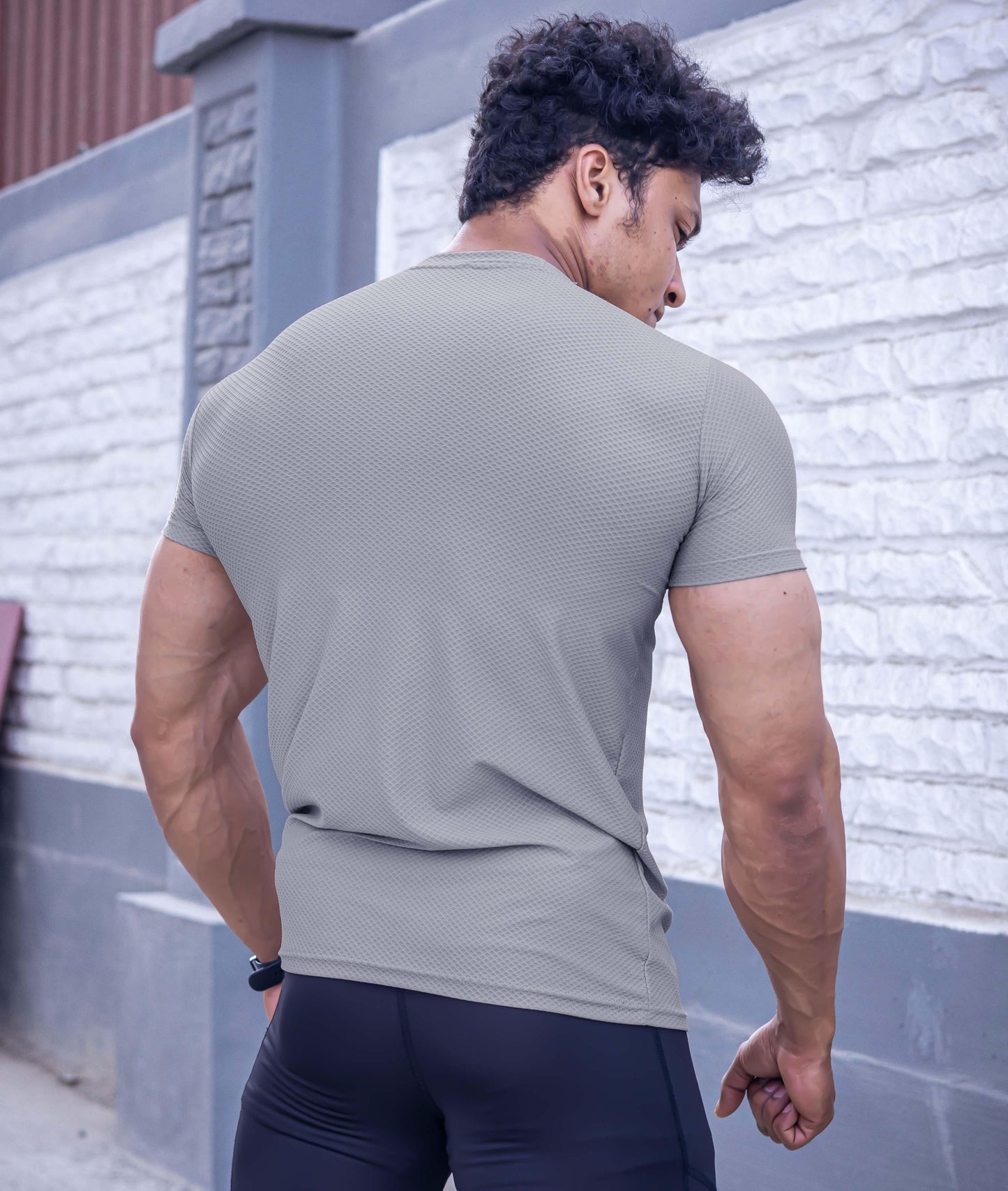 Diamond Cut GymX Tee: Heather Grey - GymX