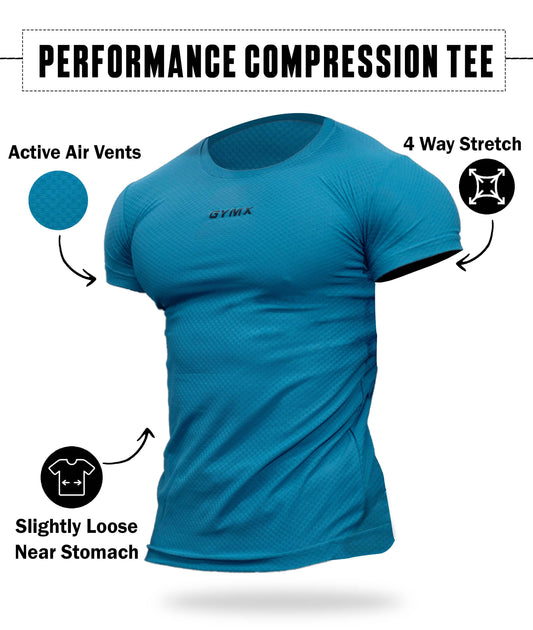 Performance Compression Tee- Bubblegum Blue