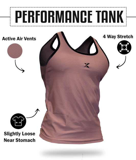Performance GymX Tank: Tan Brown - Sale