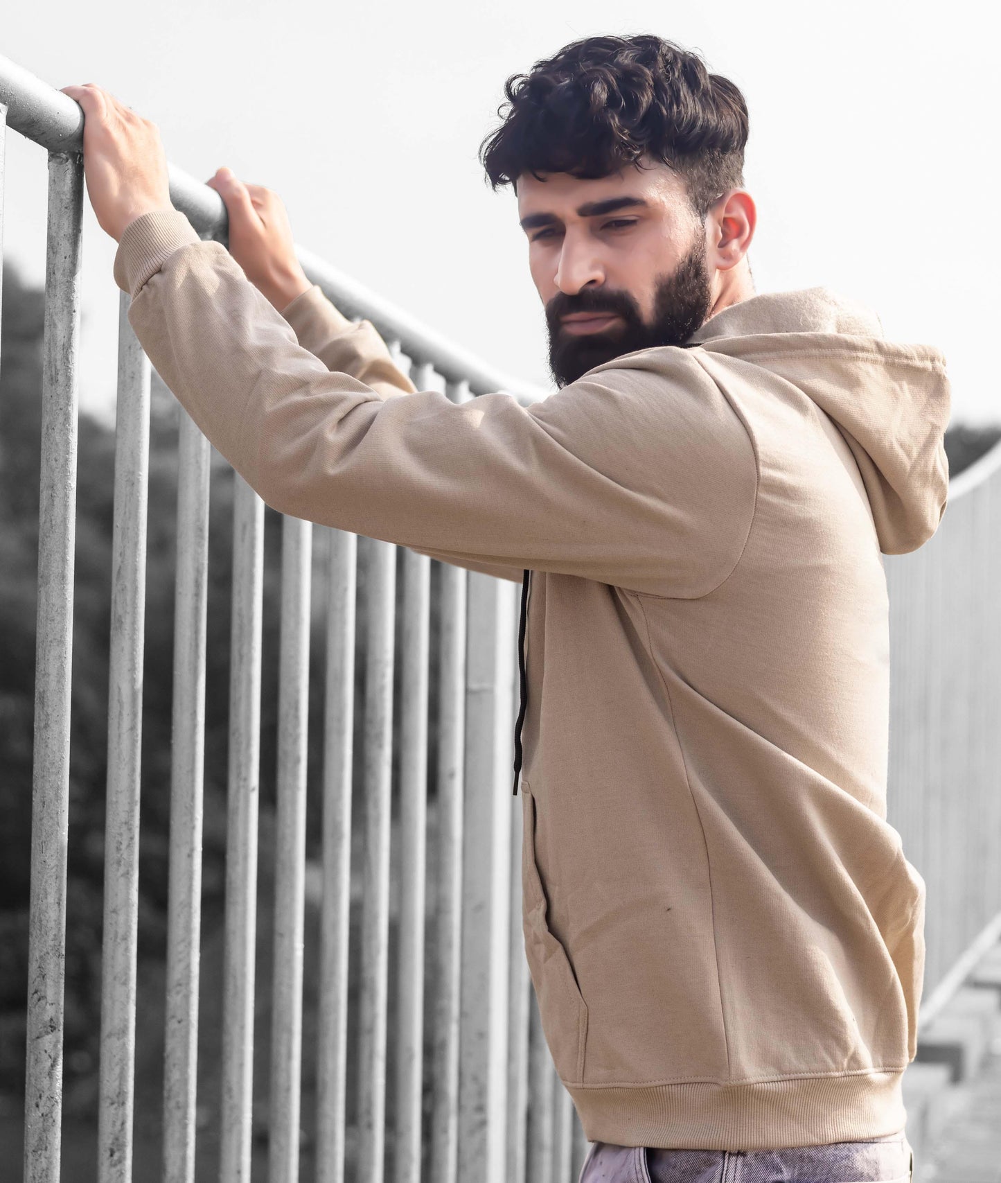 Arc Oversized GymX Hoodie: Beige