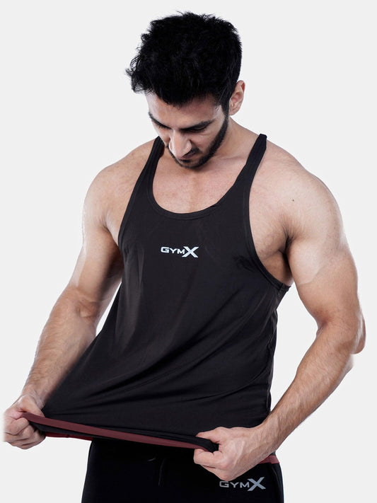 Streak GymX Stringer- Black & Maroon - Sale - GymX