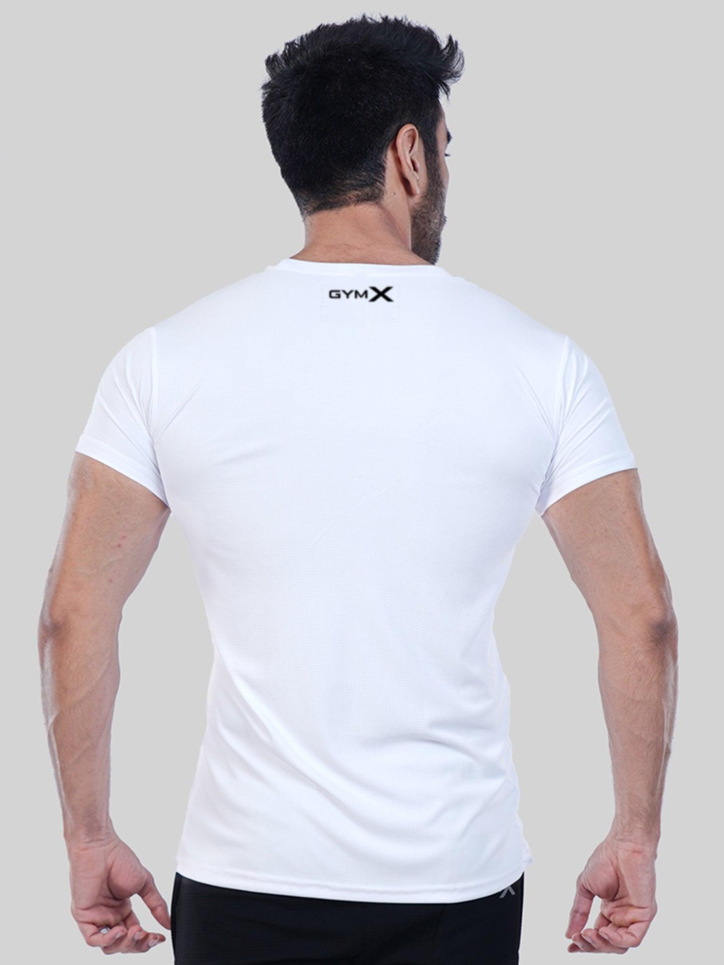 GymX Ultra Lite White Tee: Addicted To Gains - Sale - GymX