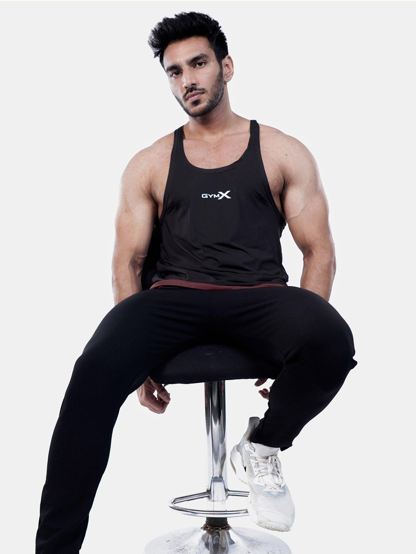 Streak GymX Stringer- Black & Maroon - Sale - GymX