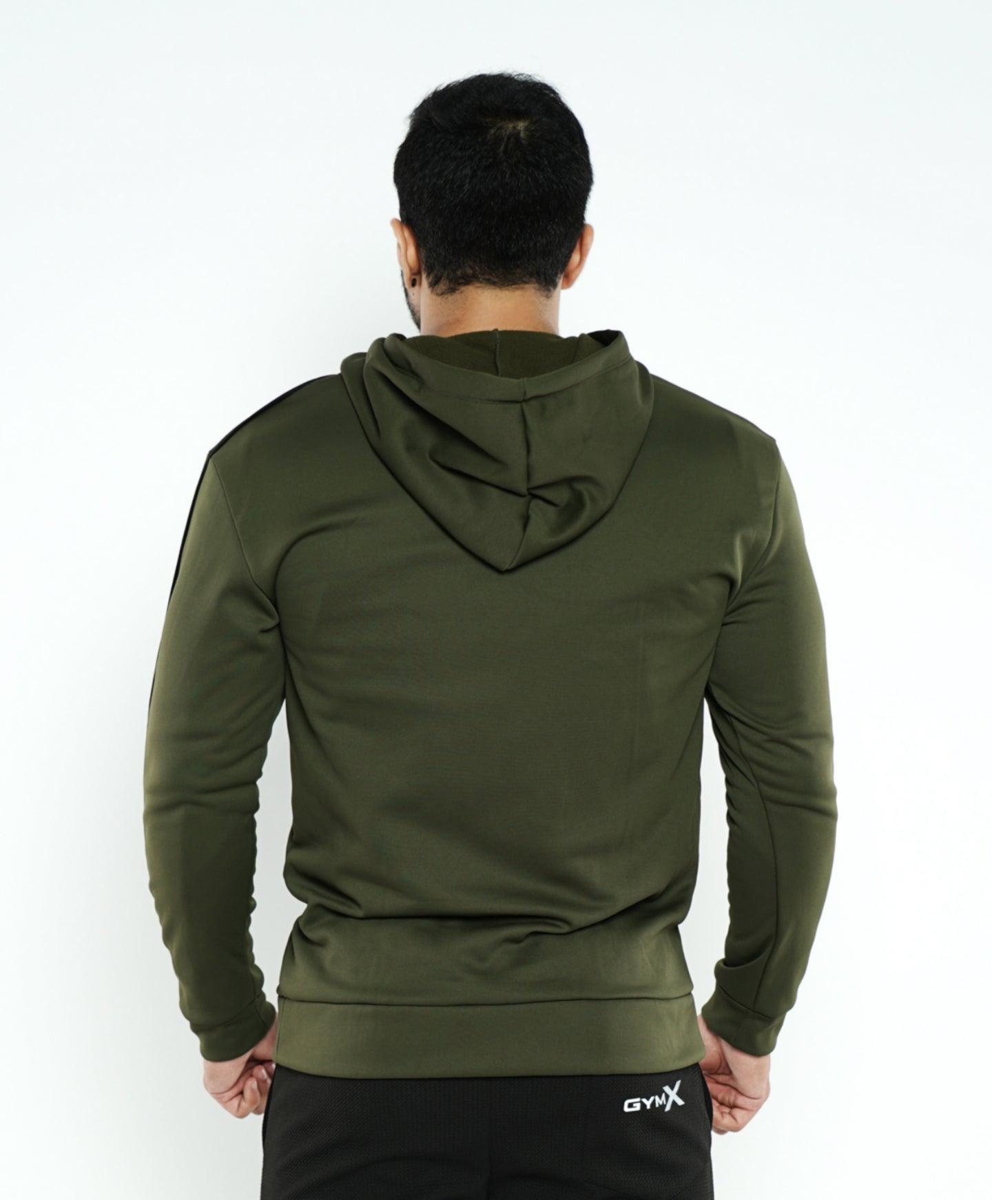 Fleece Tech Hoodie- Olive Green - Sale - GymX