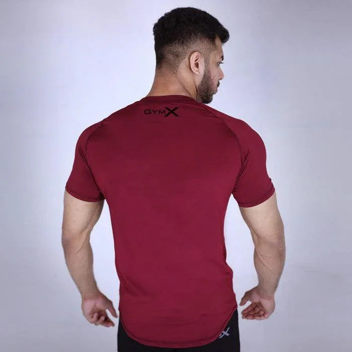 GymX Maroon Tee: Aesthetics Series- Sale - GymX