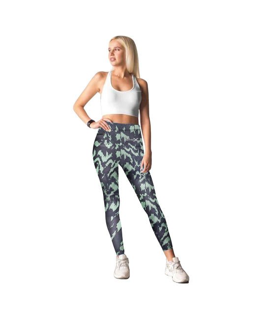 GymX Fusion Neon Green Camo Leggings - Sale - GymX