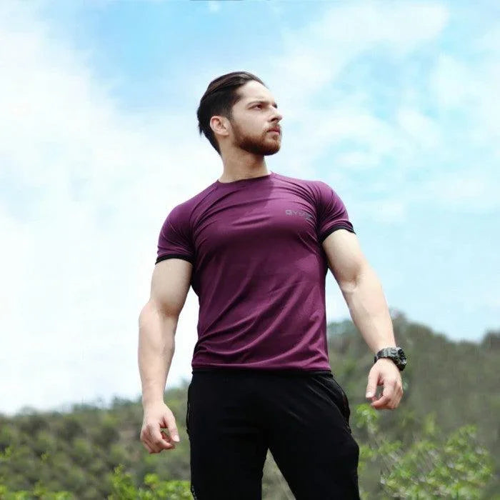 Attitude Wine Muscle Fit Tee - GymX
