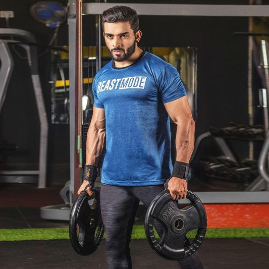 Beast Mode Azure Blue Tee - Essential Series- Sale - GymX