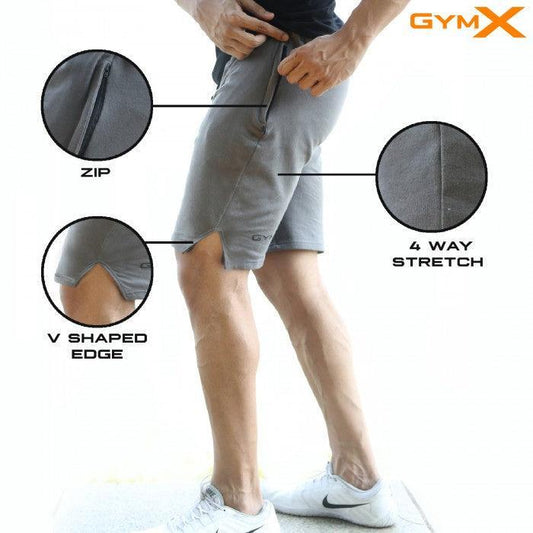 No Pain No Gain Outperform Carbon Grey Workout Shorts (Flex Fit)- Sale - GymX