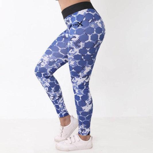 Honeycomb Blue Leggings: Tropical Series- Sale - GymX