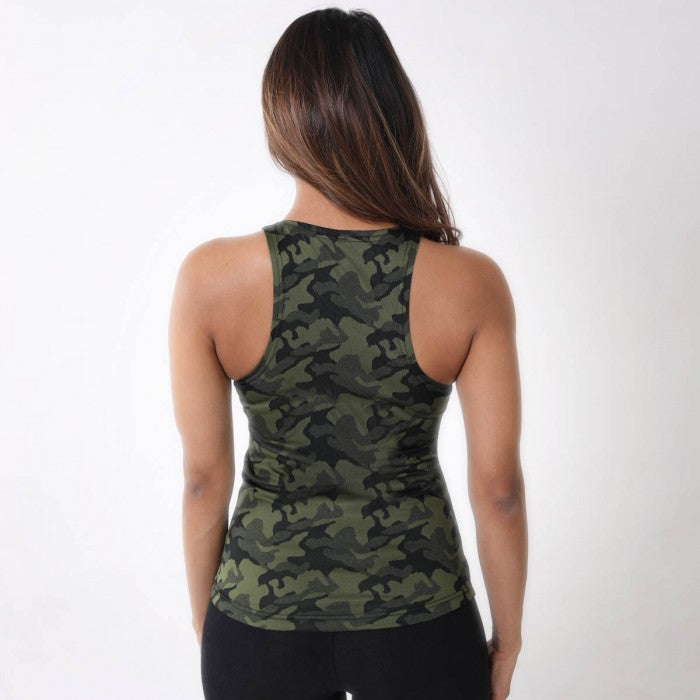 Military Green Camo Racerback Women's Tank Top- Dry Fit- Sale