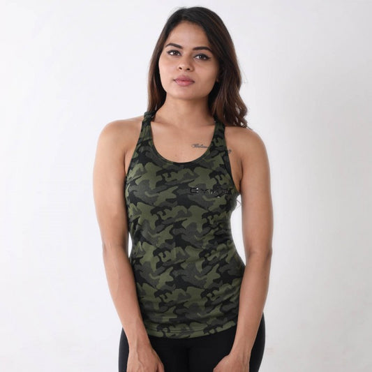 Military Green Camo Racerback Women's Tank Top- Dry Fit- Sale