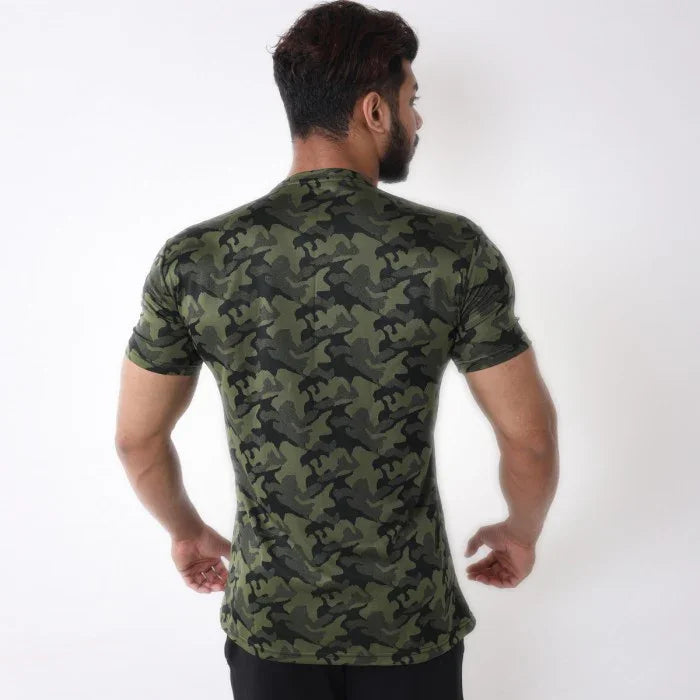 Military Green Camo Tshirt- Muscle Fit - Sale
