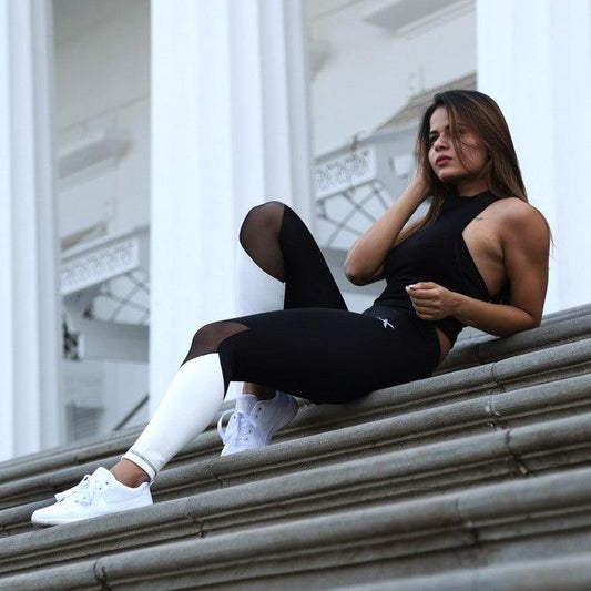 Monochrome Mesh Leggings - Ignite Series- Sale - GymX