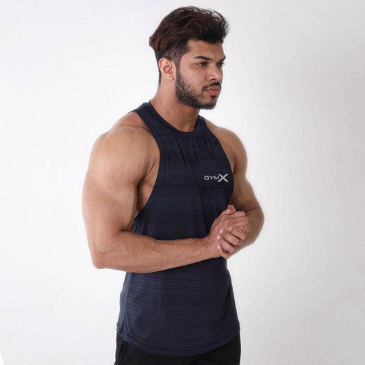 Moonlight Blue Stripe Tank- Sub Zero Series- Sale - GymX
