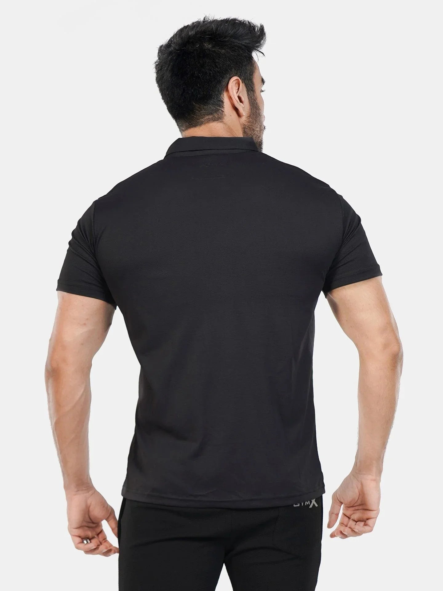 GymX Polo Tech Tee: Wicked Black - GymX