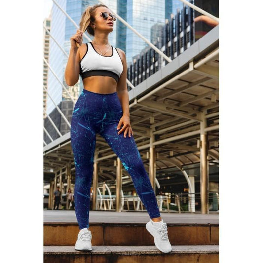 Splash Blue Leggings - Sale - GymX