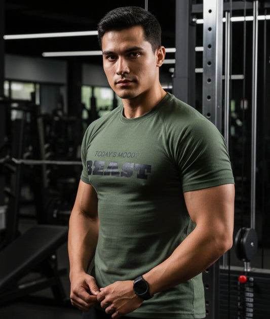 Today's Mood? Beast - Olive Green Tee - Sale