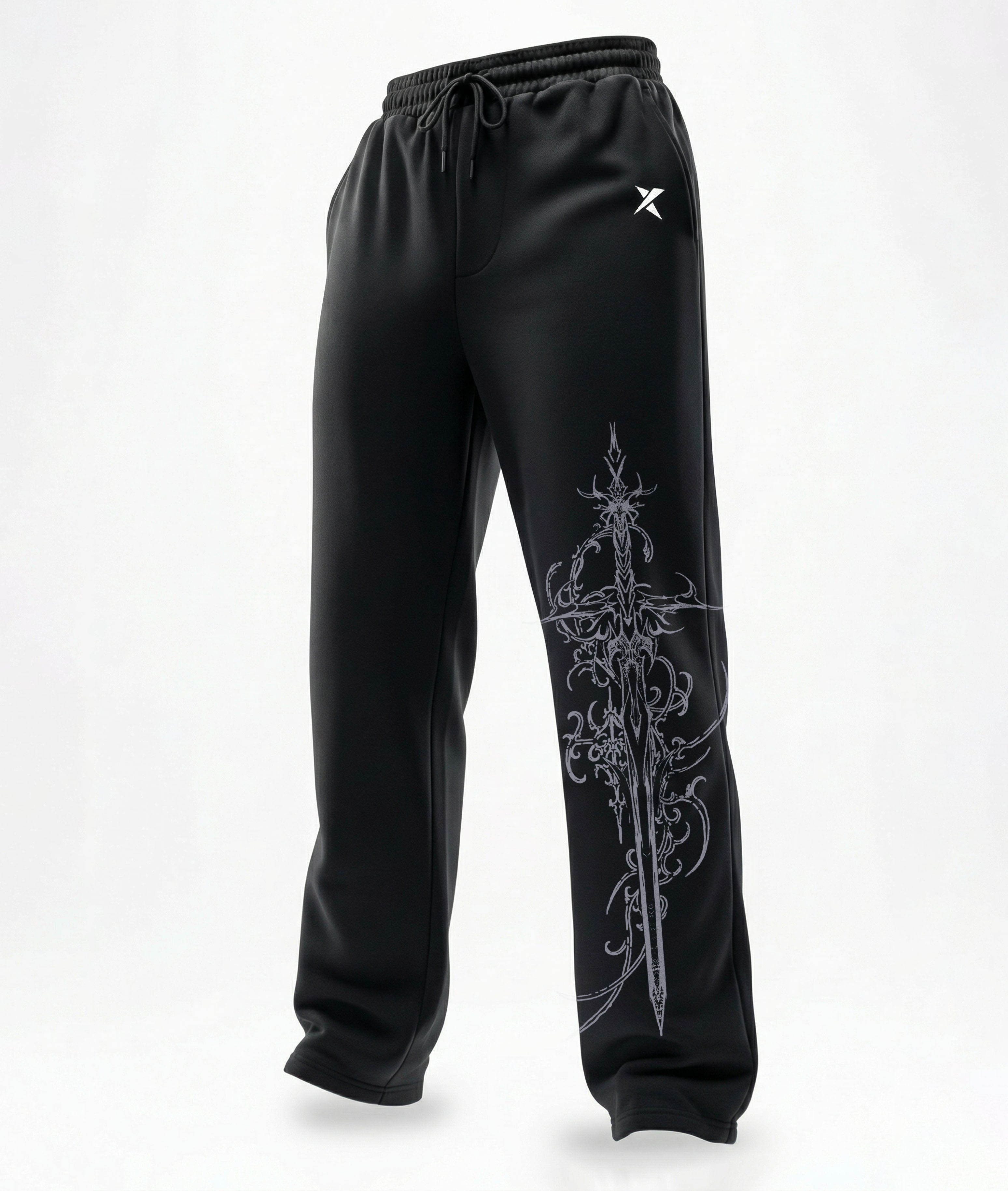 HELLCORE Blade Cotton Terry Track Pants – Loose Straight Fit – GymX