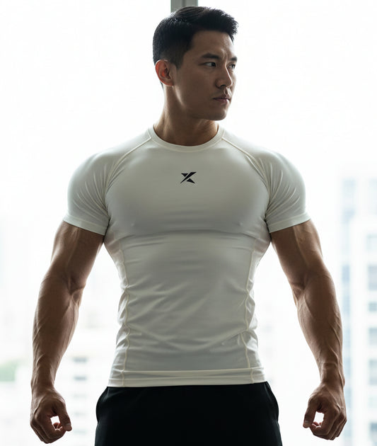 Armour Compression Tees: Frost White (Nylon)