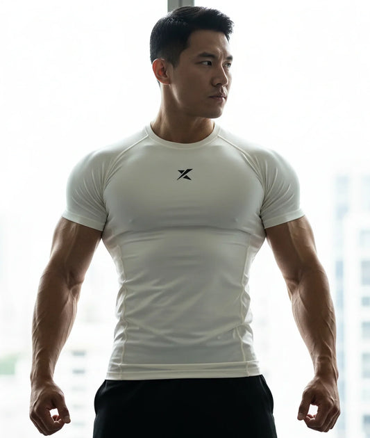 Armour Compression Tees: Frost White (Nylon)