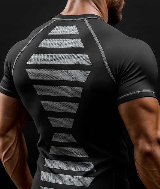 Apex Compression Half Sleeve Tee: Black (Nylon)
