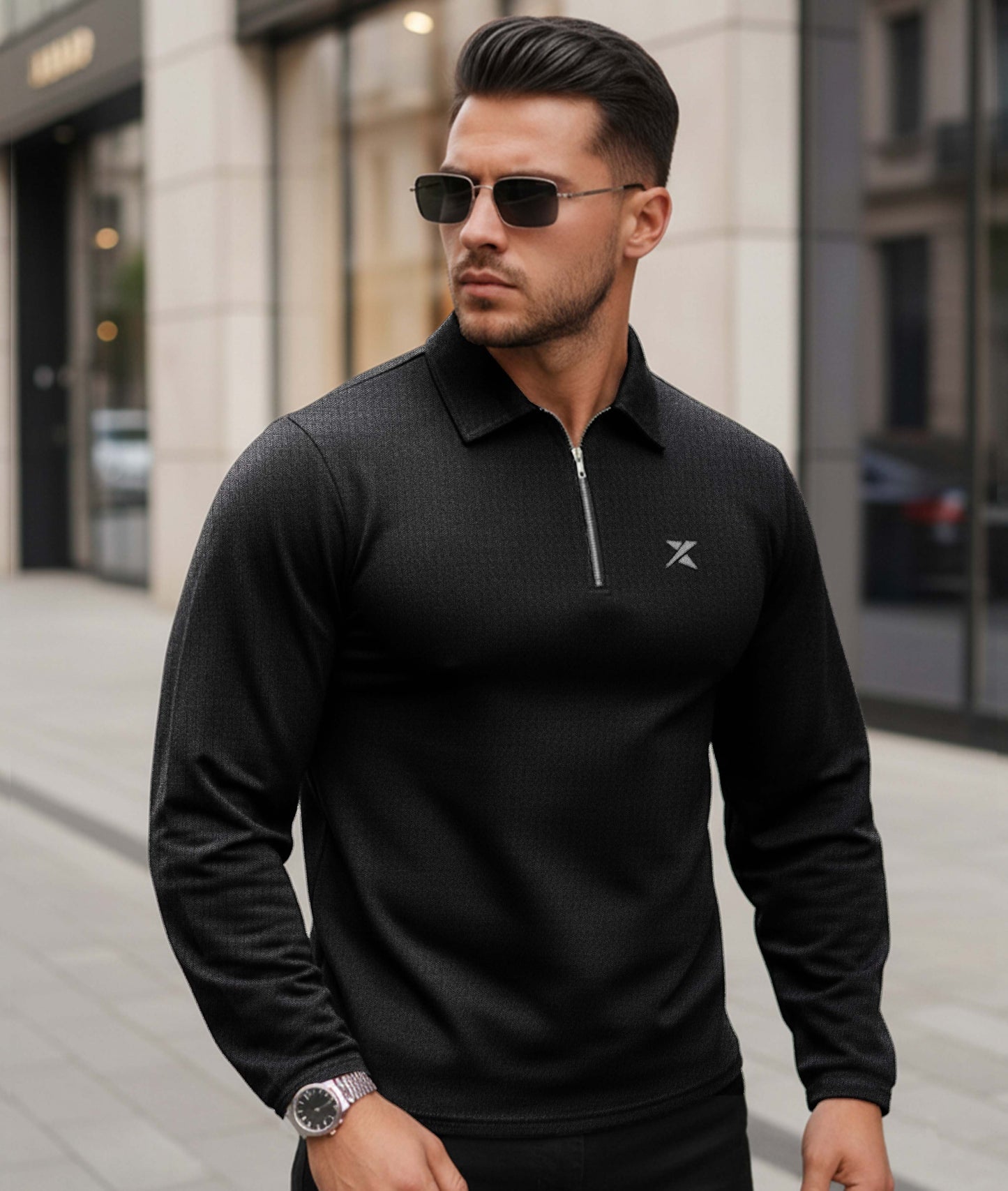 Old Money Oversized Knitted Sweater: Knight Black