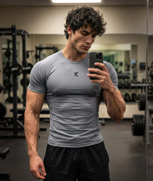Armour Compression Tees: Gun Metal Grey